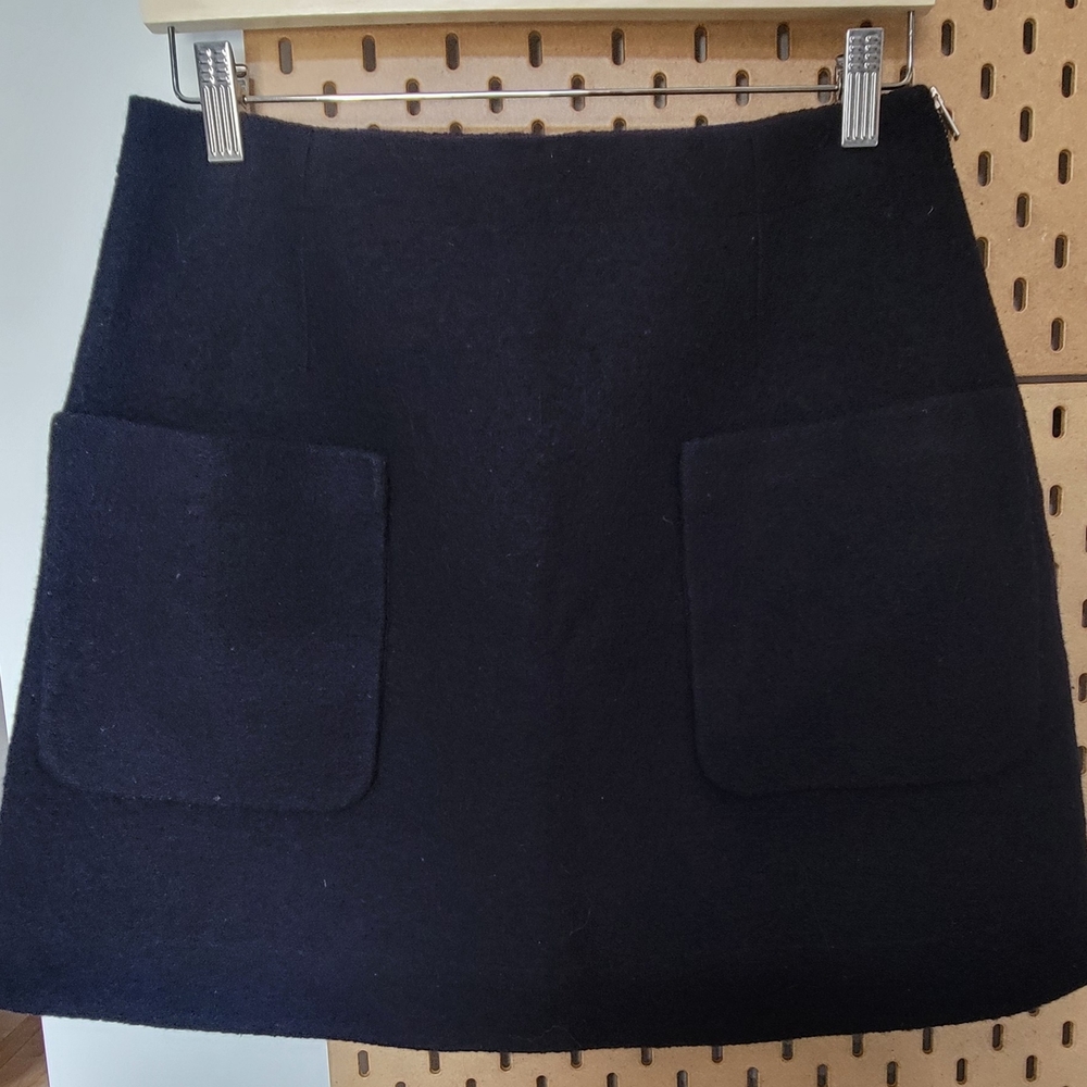 COS Navy Mini Skirt with Front Patch Pockets